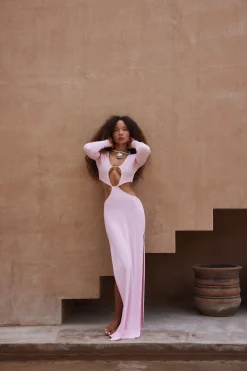 Long Sleeve Cut Out Maxi Dress