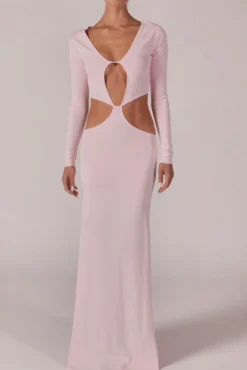 Long Sleeve Cut Out Maxi Dress
