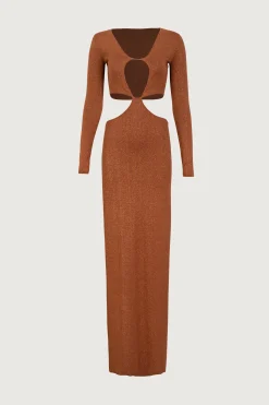 Long Sleeve Cut Out Maxi Dress