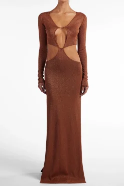Long Sleeve Cut Out Maxi Dress