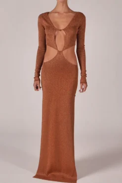 Long Sleeve Cut Out Maxi Dress