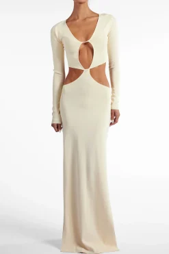 Long Sleeve Cut Out Maxi Dress