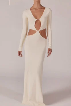 Long Sleeve Cut Out Maxi Dress