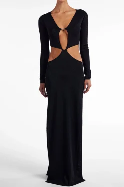 Long Sleeve Cut Out Maxi Dress