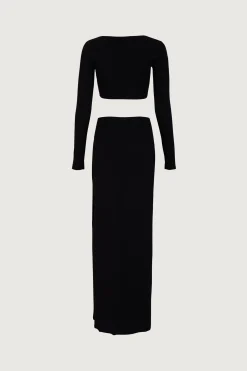 Long Sleeve Cut Out Maxi Dress