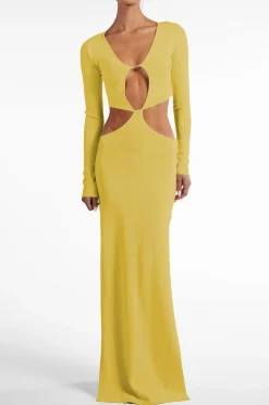 Long Sleeve Cut Out Maxi Dress