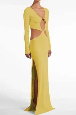Long Sleeve Cut Out Maxi Dress