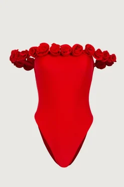 Rosette Off Shoulder One Piece