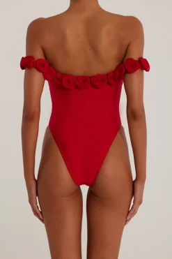 Rosette Off Shoulder One Piece