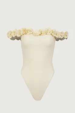 Rosette Off Shoulder One Piece