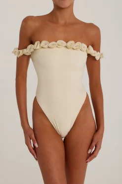 Rosette Off Shoulder One Piece