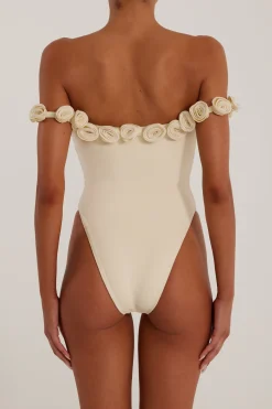 Rosette Off Shoulder One Piece