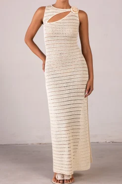 Rosette Sleeveless Crochet Dress