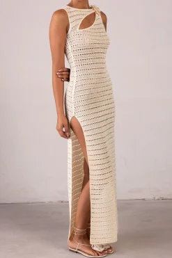 Rosette Sleeveless Crochet Dress