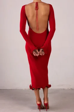 Ruffle Hem Midi Dress