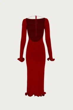 Ruffle Hem Midi Dress