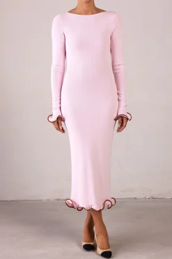 Ruffle Hem Midi Dress