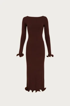 Ruffle Hem Midi Dress