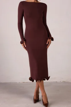 Ruffle Hem Midi Dress