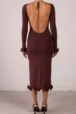 Ruffle Hem Midi Dress