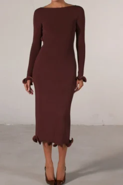 Ruffle Hem Midi Dress