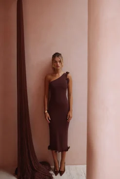 Ruffle Hem One Shoulder Dress