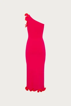 Ruffle Hem One Shoulder Dress
