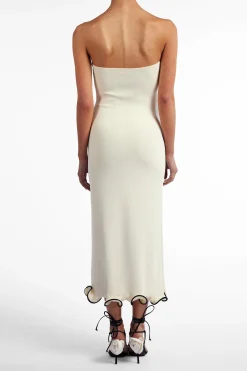 Ruffle Hem Strapless Dress