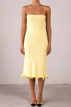 Ruffle Hem Strapless Dress