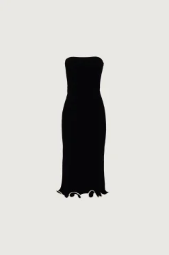 Ruffle Hem Strapless Dress