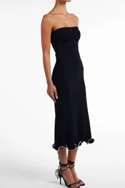 Ruffle Hem Strapless Dress