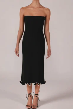 Ruffle Hem Strapless Dress