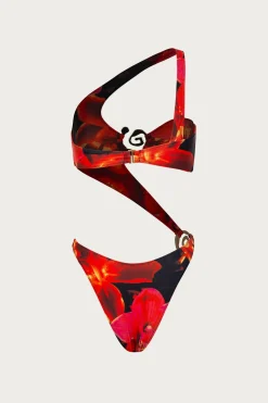 Spiral One Shoulder One Piece