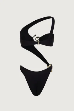 Spiral One Shoulder One Piece